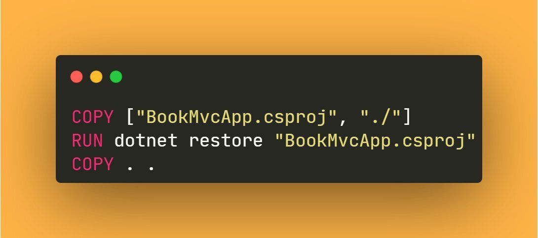 TerenceMace's tweet photo. Best practice for .NET Dockerfiles:

Always copy your .csproj and run dotnet restore before copying the rest.

This isolates dependency changes so Docker can reuse cached layers across builds dramatically cutting rebuild time. https://t.co/vA3eLYbRUB