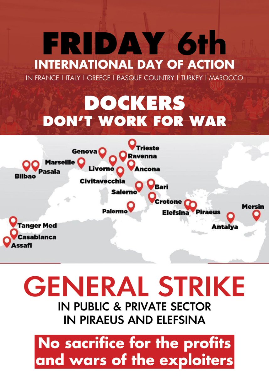 PAME_Greece's tweet photo. #strike #February6 #dockworkers #war https://t.co/3aa6K4sRAc