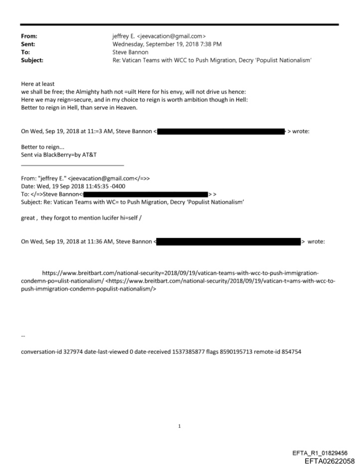 emanuelpietrob1's tweet photo. Jeffrey Epstein wanted to infiltrate the Vatican. To do this, he began funding Catholic charities through his foundation, sent his men to Vatican events, and plotted with Bannon "to take down Francis" and "purify the Church." He was also very interested in Vatican foreign policy. https://t.co/nazFQPIrrE