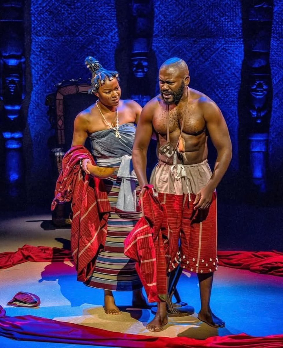 TheYorubaTimes's tweet photo. EXCLUSIVE: Nigerian screen icons Deyemi Okanlawon and Kehinde Bankole electrified the Utopia Theatre in the UK with a breathtaking stage performance of ‘Crown of Blood’ a powerful Yoruba adaptation of Shakespeare’s Macbeth, captivating the audience and proving the global reach of Nigerian theatrical brilliance.