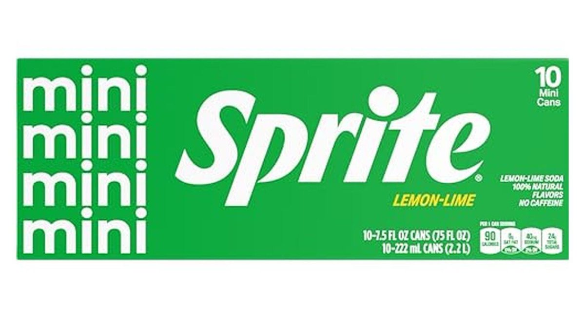 Savecrazydeals's tweet photo. 10 Pack Sprite Lemon Lime Soda 7.5 fl oz
𝗢𝗻𝗹𝘆 $𝟰.𝟬𝟵 - $𝟰.𝟯𝟰 (Was $6.58)

https://t.co/0COAFRHH3U https://t.co/yGFHhxuWr7