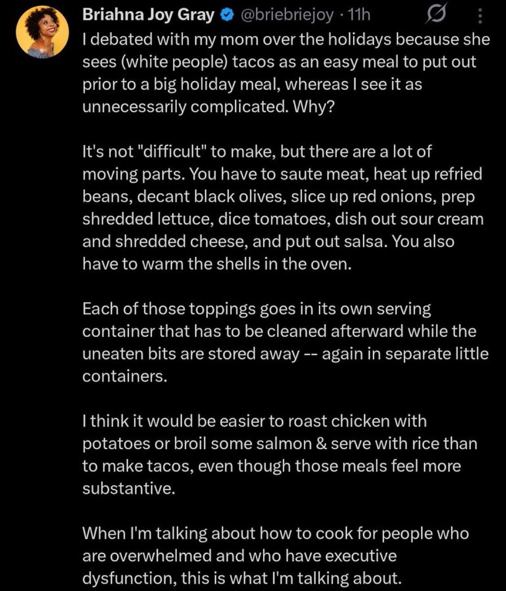 Honey, we have to cancel taco Tuesday. I simply don’t have the spoons to decant the black olives