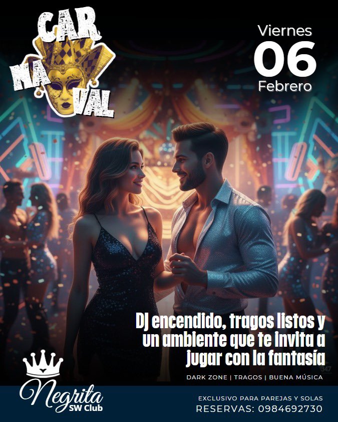 negritabelen1's tweet photo. Negrita Carnaval — Vie 6 Feb 🔥
El disfraz es la excusa… vos ponés la intención 😏
❄️ 2 Dark Zone climatizadas
🏆 Premio al mejor disfraz
#NegritaSWClub
#Ultimoscupos 
#ultimodiadeanticipada https://t.co/EvcfUsB5eq