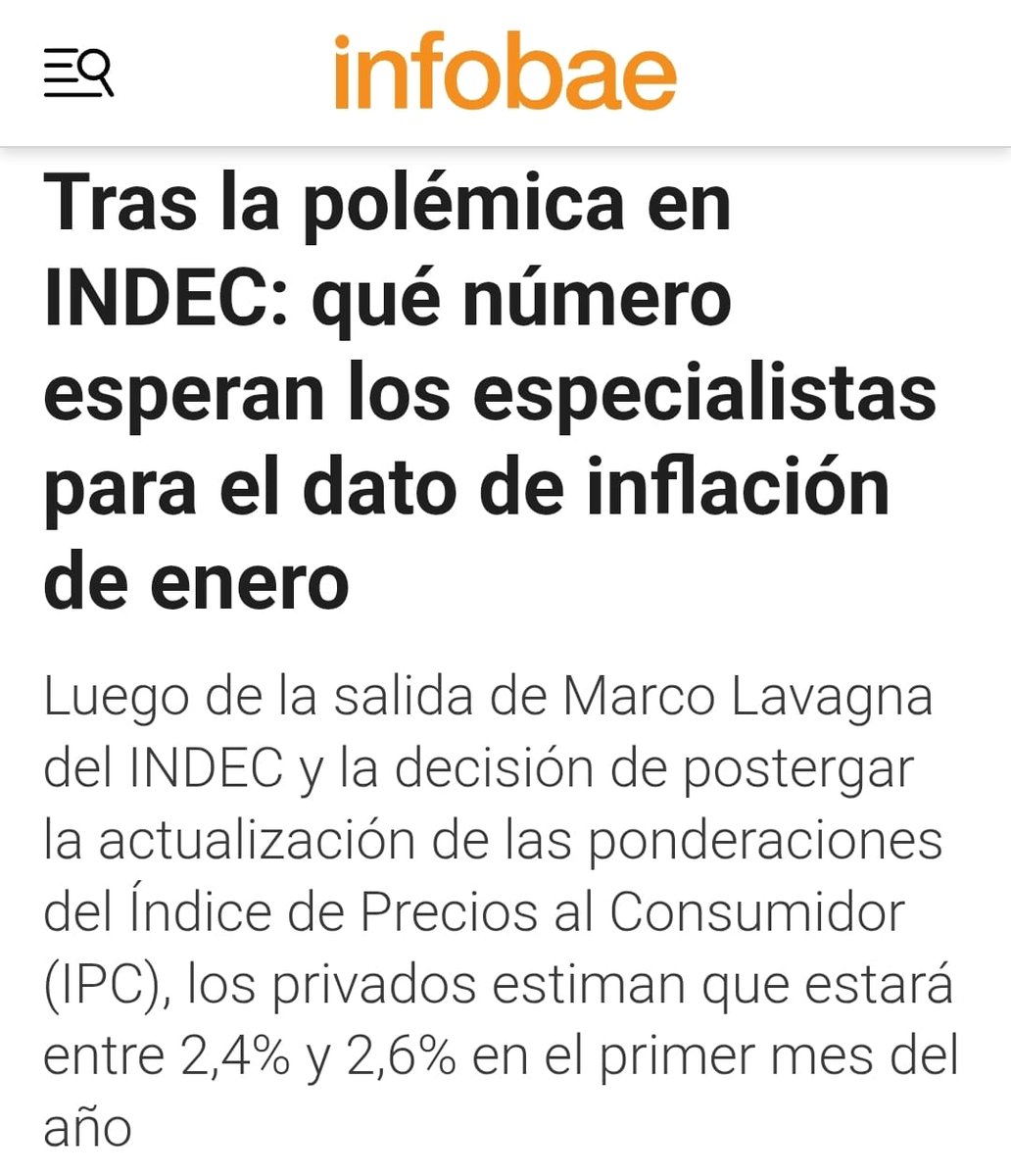 El nuevo IPC hubiera mostrado una inflación más alta que la oficialmente divulgada hasta ahora... Al final, Milei y los suyos son igual que Moreno: para tapar la alta inflación existente, la desocupación y los índices de pobreza, ya reventaron el INDEC y no quieren que se conozca