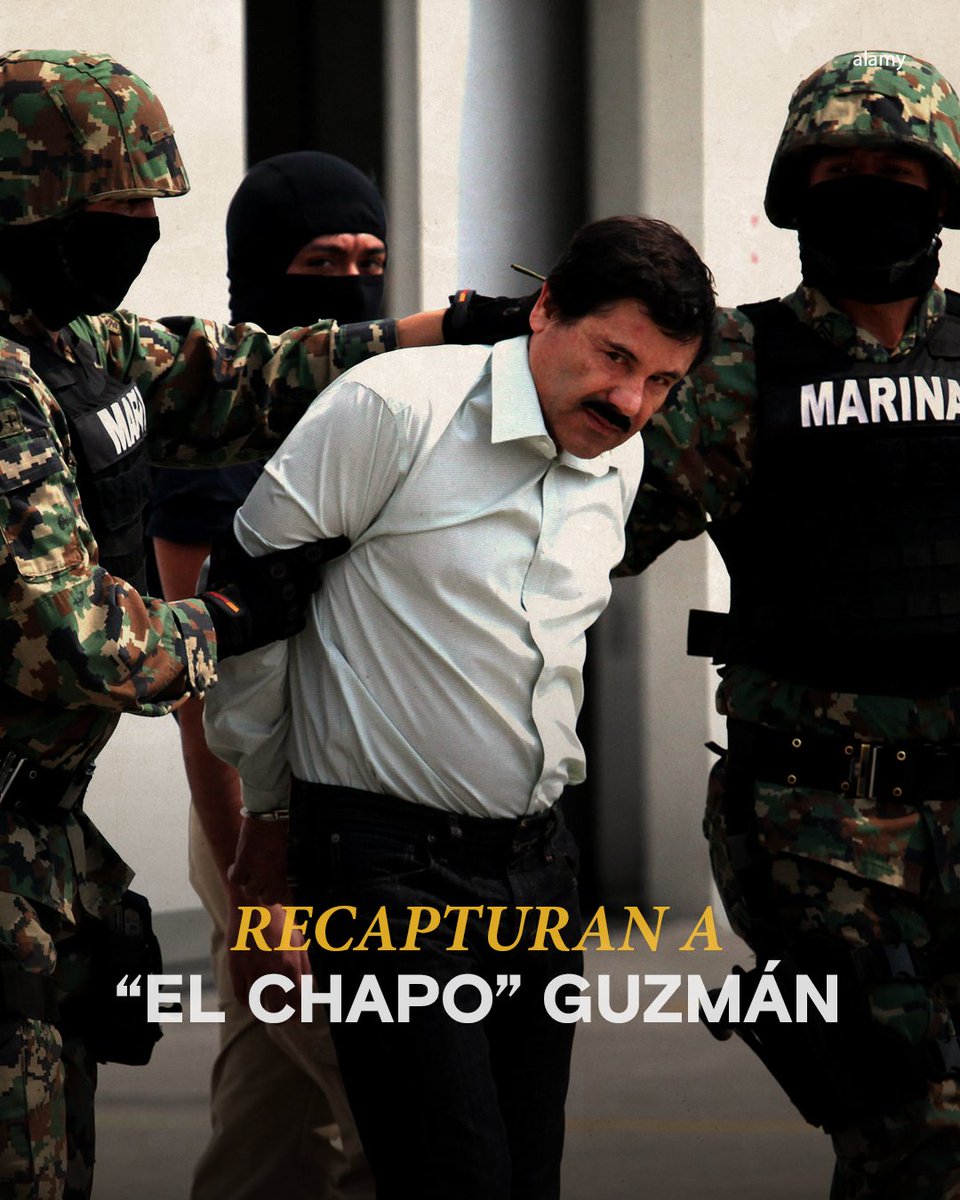 HistoryLA's tweet photo. #HoyEnLaHistoria En 2014, Joaquín Guzmán Loera era capturado nuevamente tras años prófugo y convertido en uno de los narcotraficantes más buscados del mundo. https://t.co/LZW13DkBgf