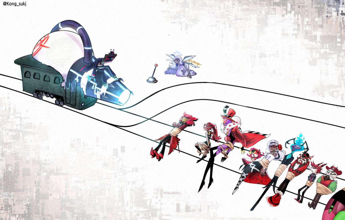 트롤리 문제 오버로드 버전 
#HazbinHotelFanart #HazbinHotelVox