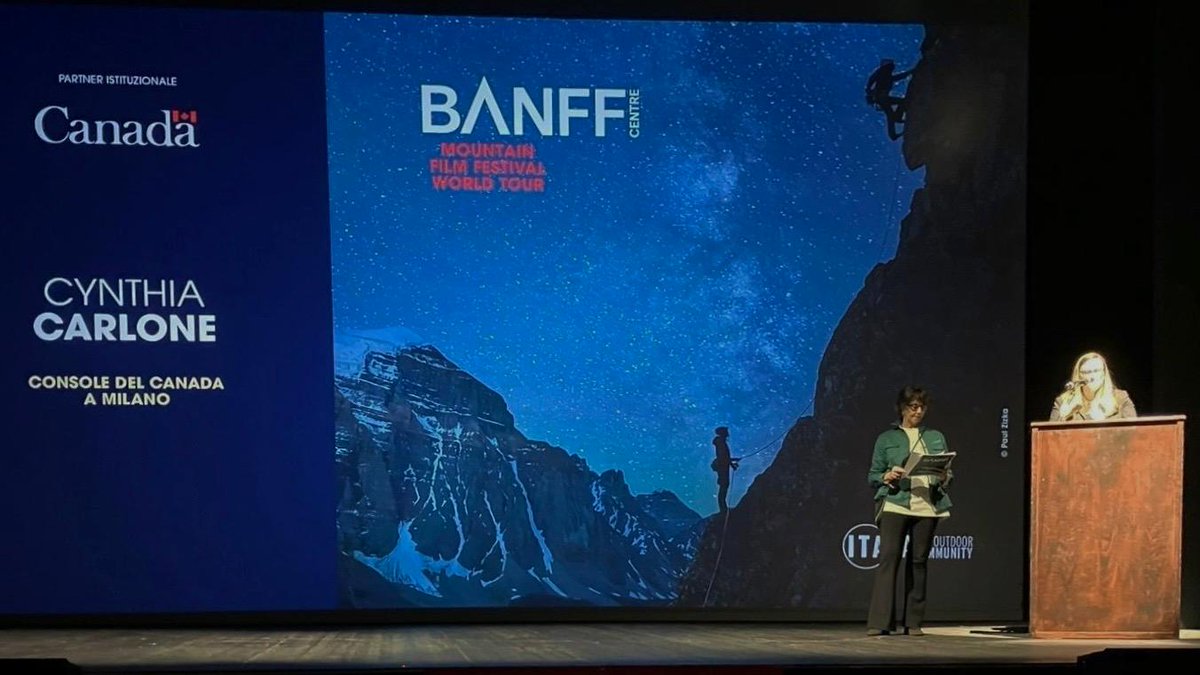 CanadaenItalie's tweet image. 🎬 Belle ouverture du #Banff Mountain Film Festival World Tour Italia 2026 🇮🇹! Nous y étions ! Une célébration du sport, de l'aventure et de la nature. Félicitations à 🇨🇦 @ChristinaLusti &amp;amp; @philforsey  pour le puissant film Robson ! à ne pas manquer!
👉 banff.it/date-e-bigliet…