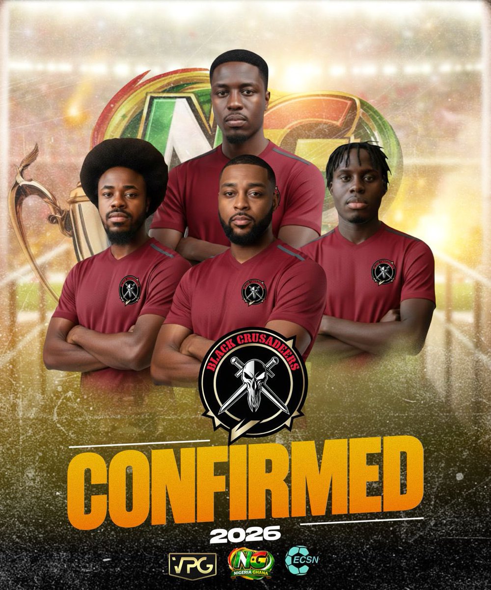 Nigeriaproclubs's tweet image. A crusade lead by black men from Ghana 🇬🇭. The Blvckcrusaders are going all in for the NG Pro Clubs Season @BlvckCrusaders!

#VPGNG #Ghana #Blvckcrusaders #clubs
