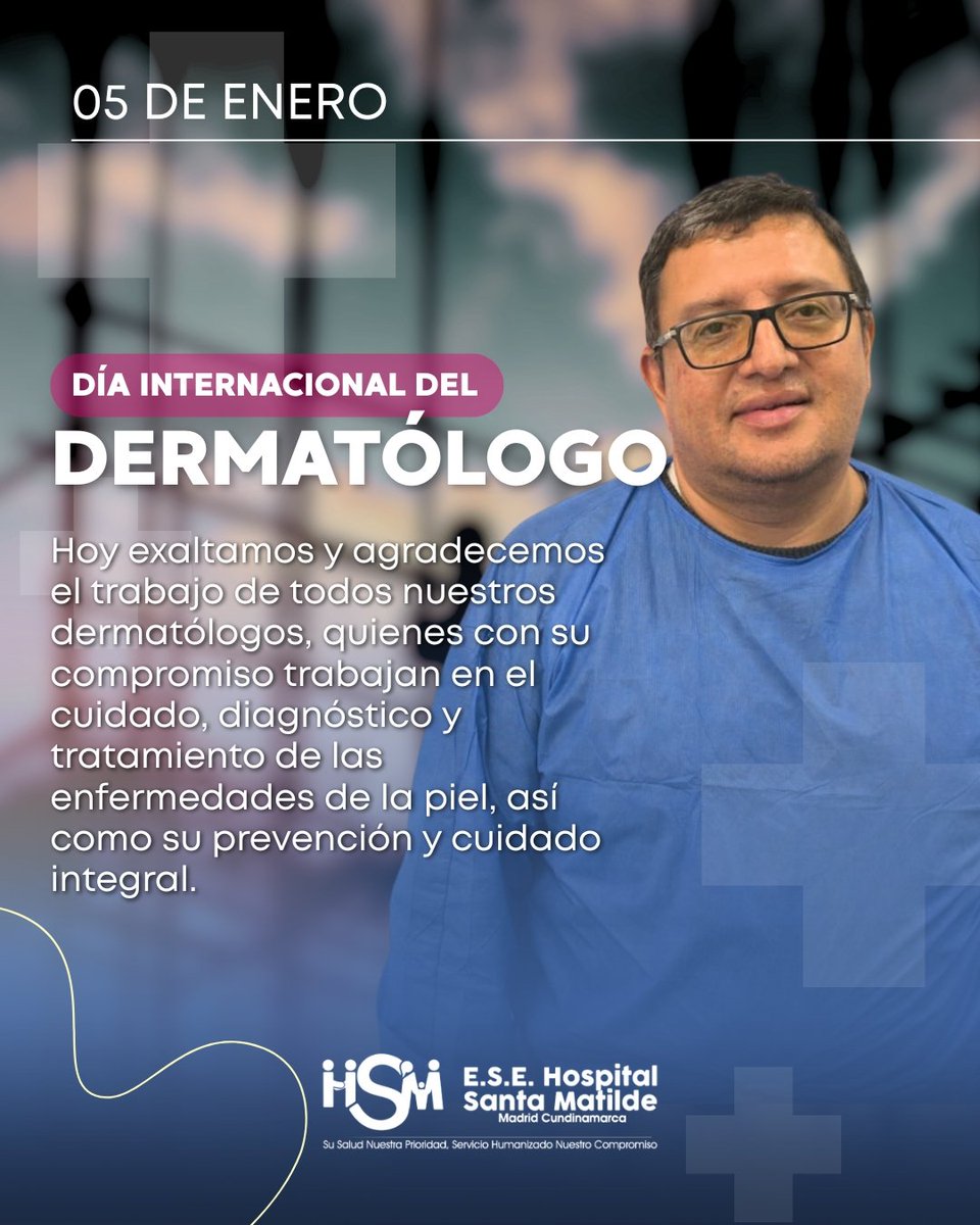 ESEHOSPITALHSM's tweet photo. La ESE Hospital Santa Matilde de Madrid se une a la celebración del Día del Dermatólogo 🎉 para reconocer y agradecer la labor de estos especialistas 👩‍⚕️🧴, cuyo conocimiento y vocación son esenciales para la prevención 🛡️, el diagnóstico https://t.co/pbr06vGMpM