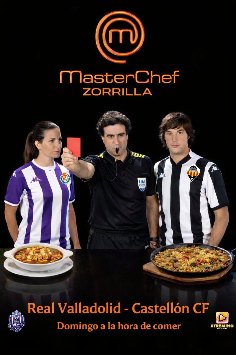 Este domingo a las 14:00
¡Pucela-Castellón!
Si llevas la camiseta del Pucela ten cuidado no te expulsen 🟥 y te quedes sin comer 😒.
Y el lunes a las 19 h no te pierdas el análisis en <a href="/XtremingXport/">XtremingXport</a> en xtremingradio.com y 106.3 FM.
Manda tu audio 628775553💜