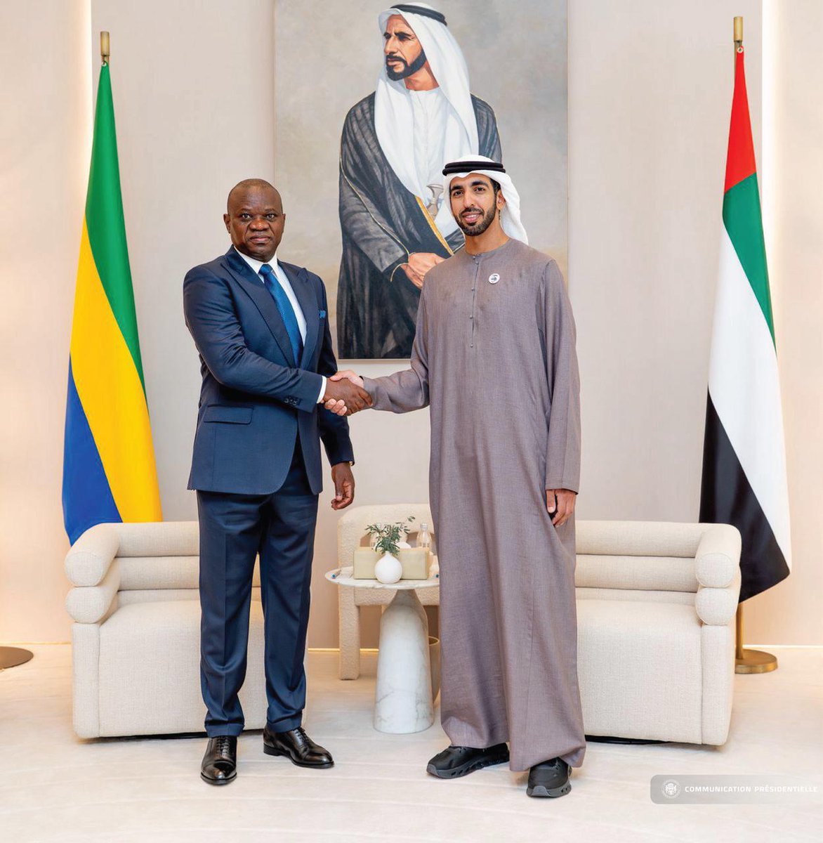 Le Président de la République, Chef de l’État, Chef du Gouvernement, Son Excellence Monsieur  <a href="/oliguinguema/">Brice Clotaire Oligui Nguema</a> a entamé ce jour une visite d’État à Abu Dhabi, aux Émirats Arabes Unis.

Elle s’inscrit dans le cadre du renforcement de la diplomatie économique du Gabon et traduit la