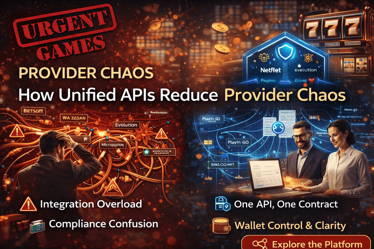 UrgentGames's tweet photo. 🔗 Unified APIs reduce provider chaos.

• fewer integrations
• fewer edge cases
• cleaner reporting
• easier scaling

✨ Simplicity beats complexity—every time.

👉 Explore the platform.
https://t.co/nWv0JjSFvL
#iGaming 🎰 #UnifiedAPI 🔗 #PlatformArchitecture 🏗️ #GamingTech https://t.co/NLsYEYSJBU