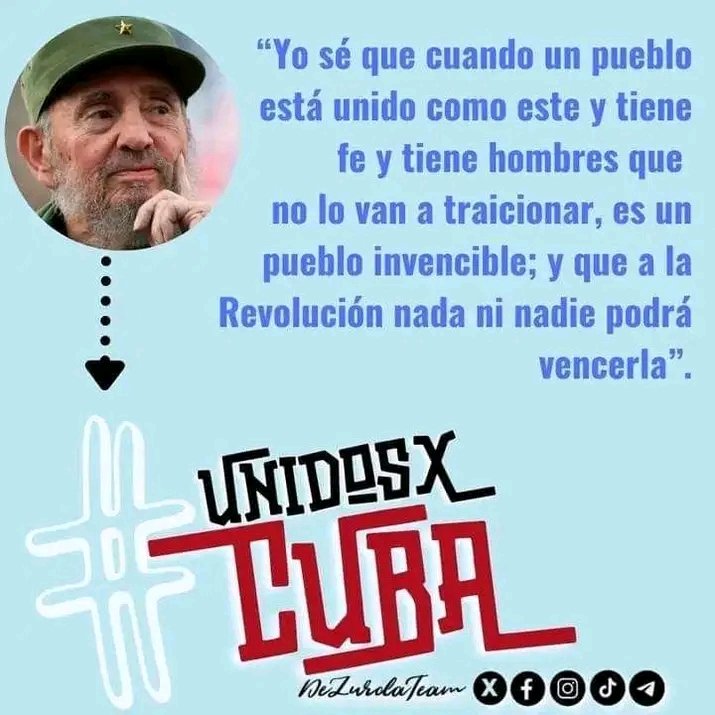 <a href="/MinfarC/">Minfar_Cuba</a> #FidelPorSiempre
"Ningún pueblo se hace revolucionario por la fuerza. Quienes siembran ideas no necesitan jamás reprimir al pueblo. Las armas, en manos de ese mismo pueblo, son para luchar contra los que desde el exterior intenten arrebatarle sus conquistas". #100AñosConFidel
