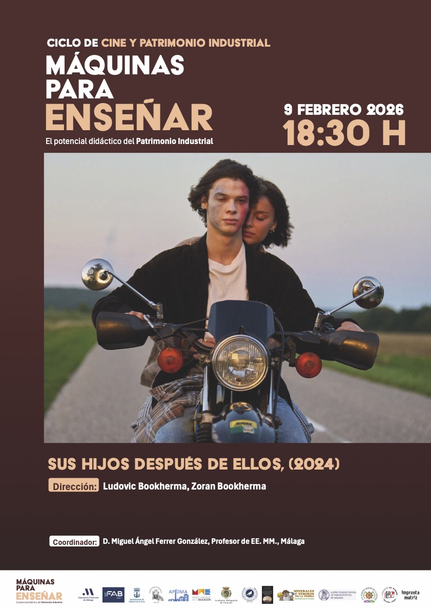 📽️🎞️El próximo lunes, 9 de febrero, a las 18:30, continúa el ciclo de cine y patrimonio industrial en el marco de la exposición "Máquinas para enseñar" con la proyección de "Sus hijos después de ellos" (2024). ¡Os esperamos!