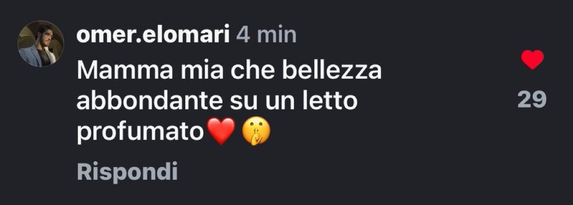1 mese fa: 
Il commento al reel di Rasha 

Devo dire che un mese dopo Omer E’ MATURATO TANTO 😂🤍 
#rashmer