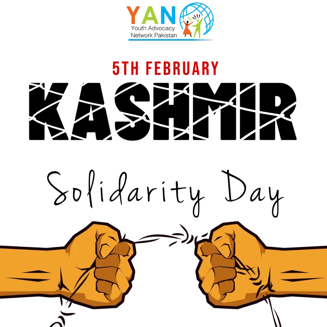 Standing united with Kashmir on Solidarity Day.  <a href="/yanpakistan/">YouthAdvocacyNetwork</a> reaffirms our unwavering support for justice, peace, and human rights for the people of Kashmir. Let our voices rise together for freedom and solidarity. #KashmirSolidarityDay #HumanRights  🇵🇰💙