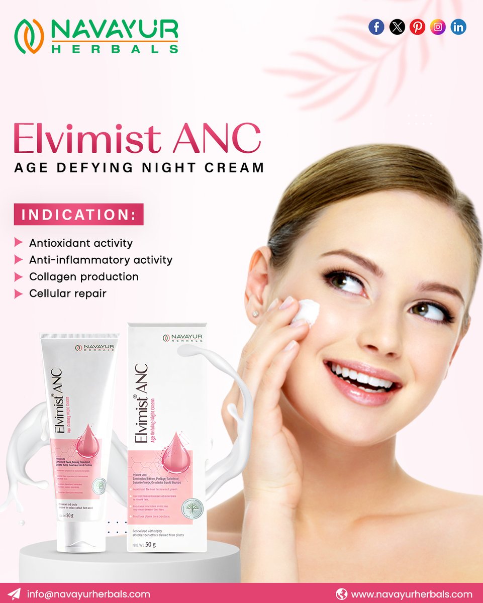 NavayurH's tweet photo. 🌙 Elvimist ANC Age Defying Night Cream by Navayur Herbals
Key Points
• Powerful antioxidant support
• Helps reduce inflammation
• Boosts collagen production
• Supports overnight cellular repair
• Ideal derma-herbal product for PCD franchise range https://t.co/CTjUiqr5XU