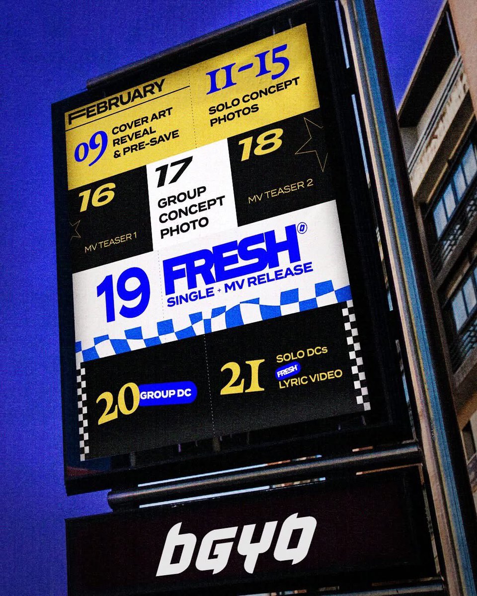 ABSCBNpr's tweet image. Keep your eyes peeled for something Fresh comin' your way! 👀

'Fresh' drops on Feb 19, 2026, 9PM PHT. 

Follow @bgyo_ph for more information:
🔗 linktr.ee/bgyoph

#BGYO #BGYO_Fresh