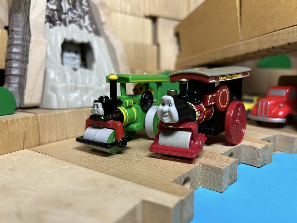 Steamrollers by the lake