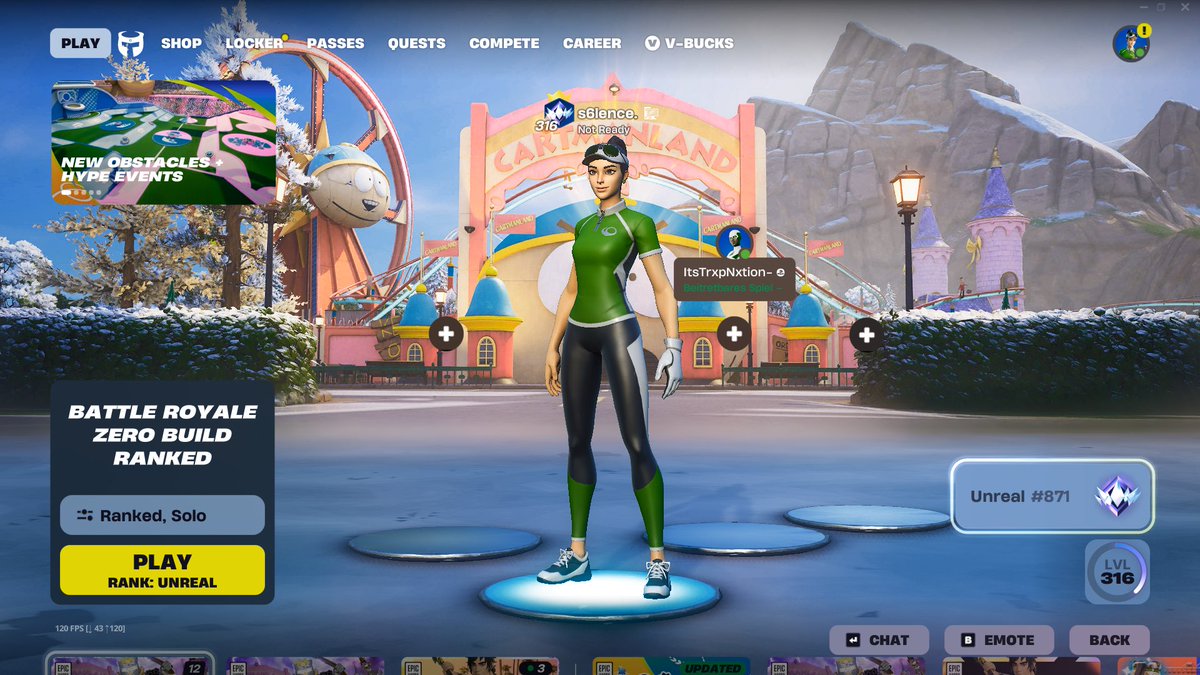 s6lencee's tweet photo. Did rank reset or is it just a visual bug?🥹 I went from unreal to gold (shows unranked even after playing a few games) @FortniteStatus https://t.co/VJYUD0vLHb