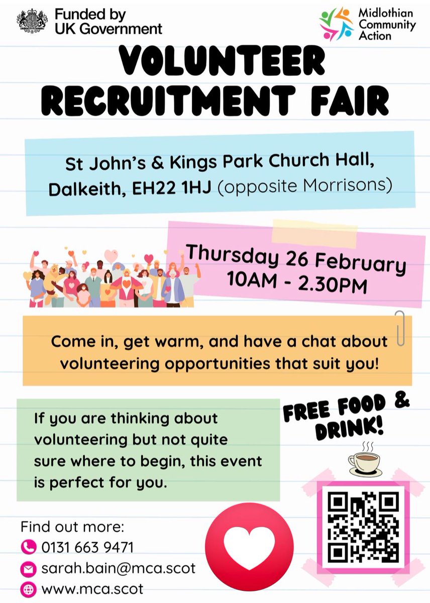 TransportHc's tweet photo. Come along for a cuppa and a chat about volunteering and all the services that we offer throughout Midlothian. Elizabeth from HcL will be there 10am to 2.30pm.
#VolunteeringOpportunities
#midlothiancommunityaction https://t.co/DjJ39MXYy9