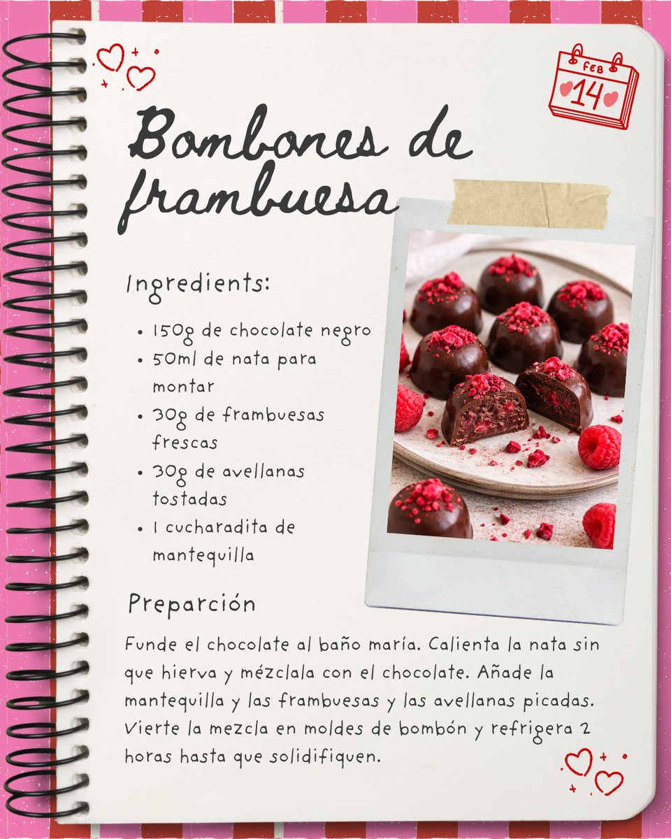 FrutasCharito's tweet image. Dulce, crujiente y frutal 🍓✨ Estos bombones de chocolate negro y frambuesa están increíbles 😋

 Solo mezcla, rellena los moldes y refrigera 2 horas ❄️: frutascharito.es/frutas-del-bos…

#frutascharito #mercadodechamartin #bombones #frambuesa #recetafacil #madrid