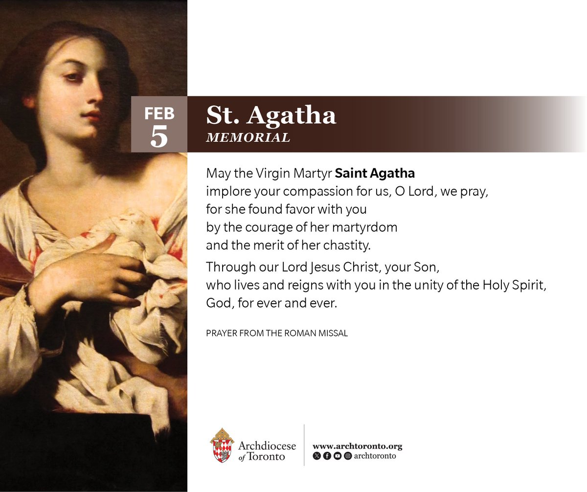 archtoronto's tweet image. St. Agatha, pray for us. #memorial