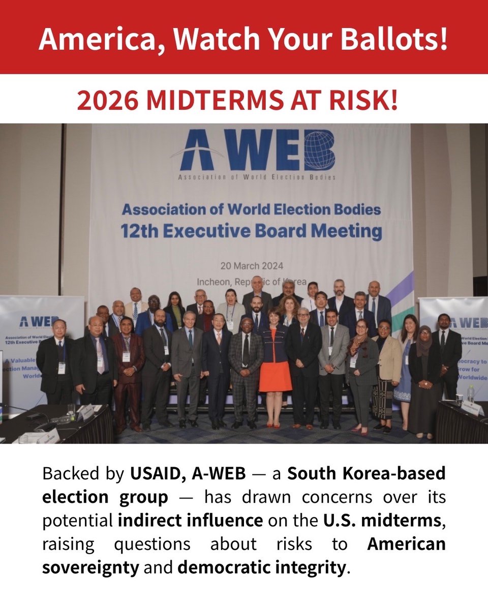 OnlyYoonAgain99's tweet photo. A-WEB poses a potential threat to U.S. security.
We must expose their shady ties to rigged elections worldwide.
#ExposeAWEB #SaveAmerica #Electionfraud #RiggedElection #USAID #MAGA https://t.co/dFIJ3koBih