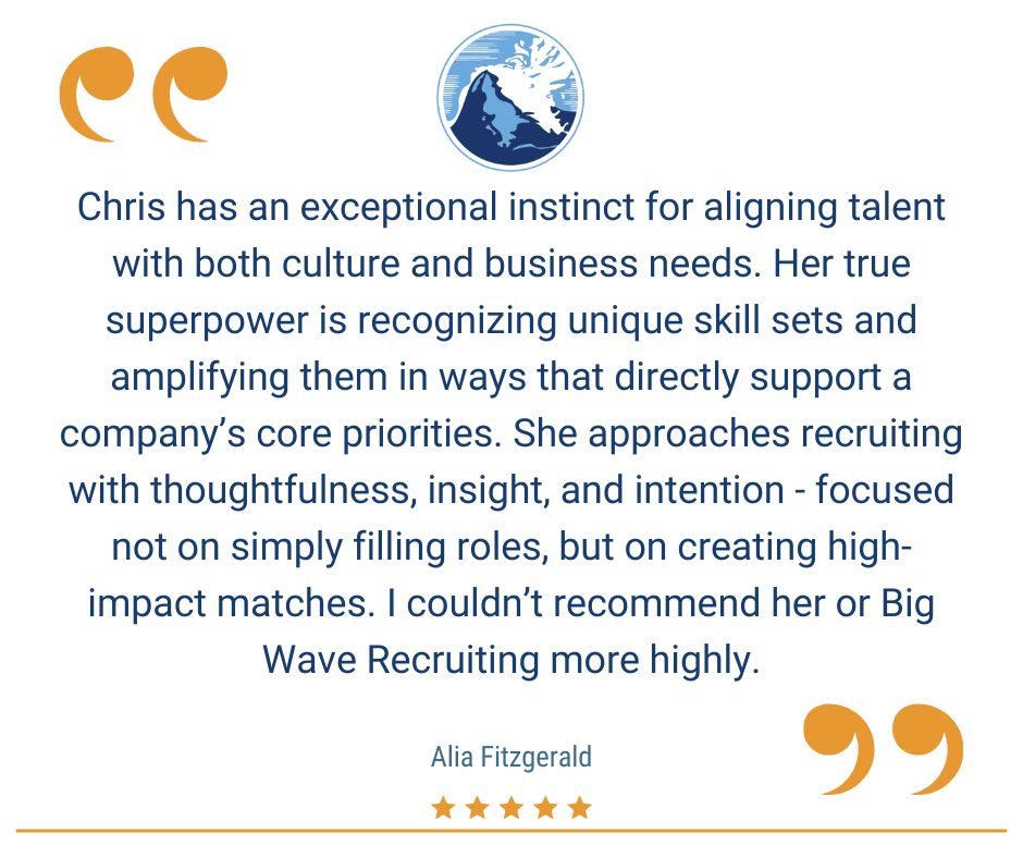 I was so thrilled to receive this review.  As many organizations plan to hire strategically this year, their HR department is also top of mind. 

Chris@BigWave.com
BigWave.com