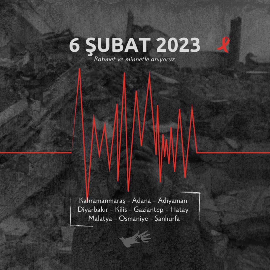 Asrın felaketi olarak hafızalarımıza kazınan 6 Şubat depremlerinde hayatını kaybeden vatandaşlarımızı rahmetle anıyor, geride kalan ailelerine ve milletimize bir kez daha başsağlığı diliyoruz.