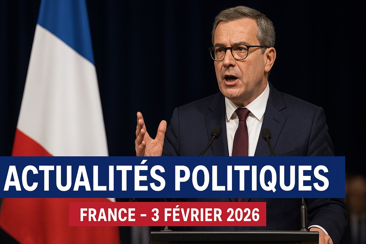 LeFreeCoin's tweet image. lefreecoin.fr/actualites-pol…
Actualités Politiques France – 3 Février 2026
#lefreecoin #lefreecoinfr  #PolitiqueFrance #Budget2026 #Lecornu #DirectAN #Municipales2026 #Economie #France2026
