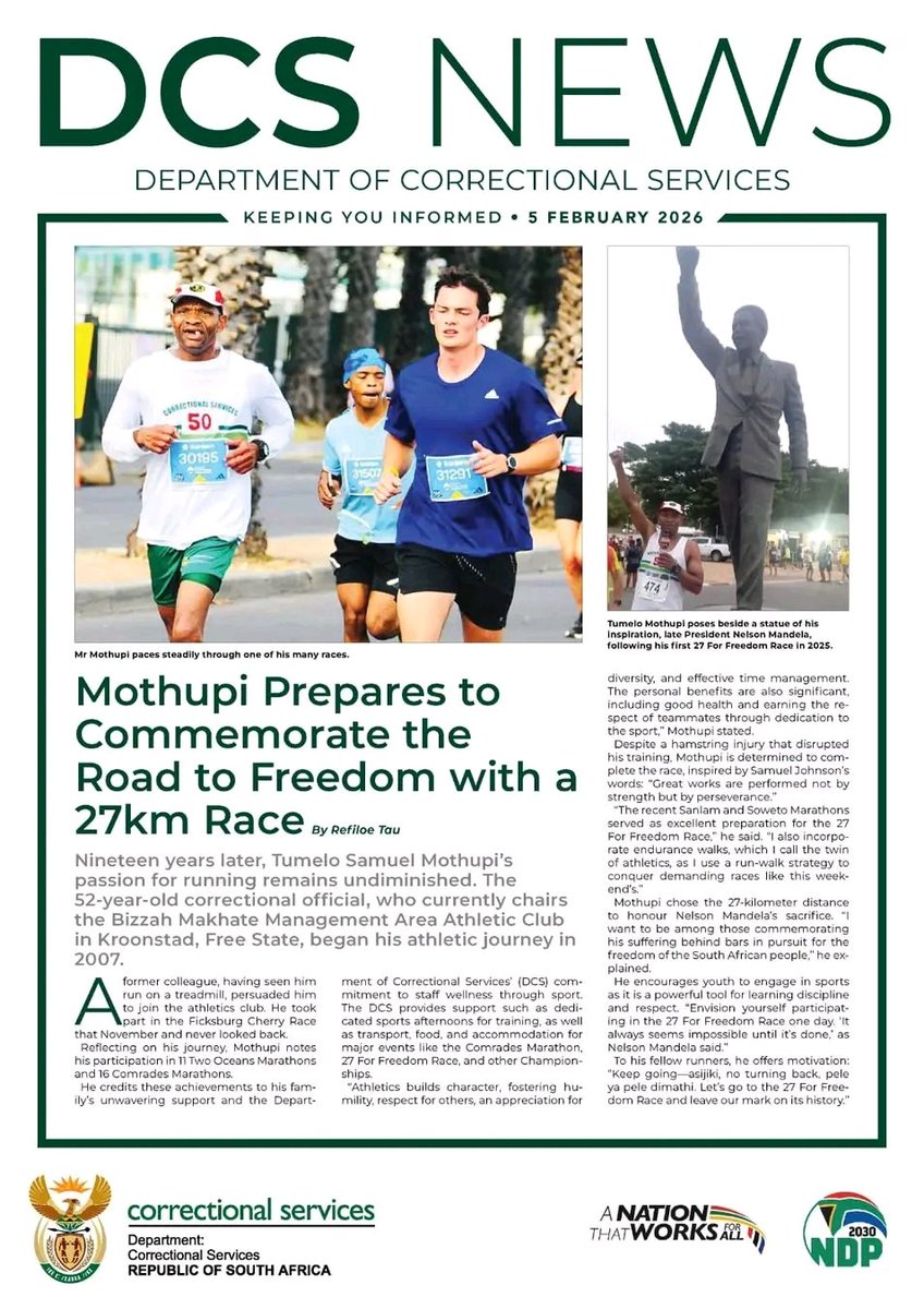 DCS_ZA's tweet photo. #27ForFreedomRace #My27KilometersForMadibas27Years #RunForFreedom #MadibaLegacy

https://t.co/svgtlUipzv https://t.co/Gj0Vfsgvol