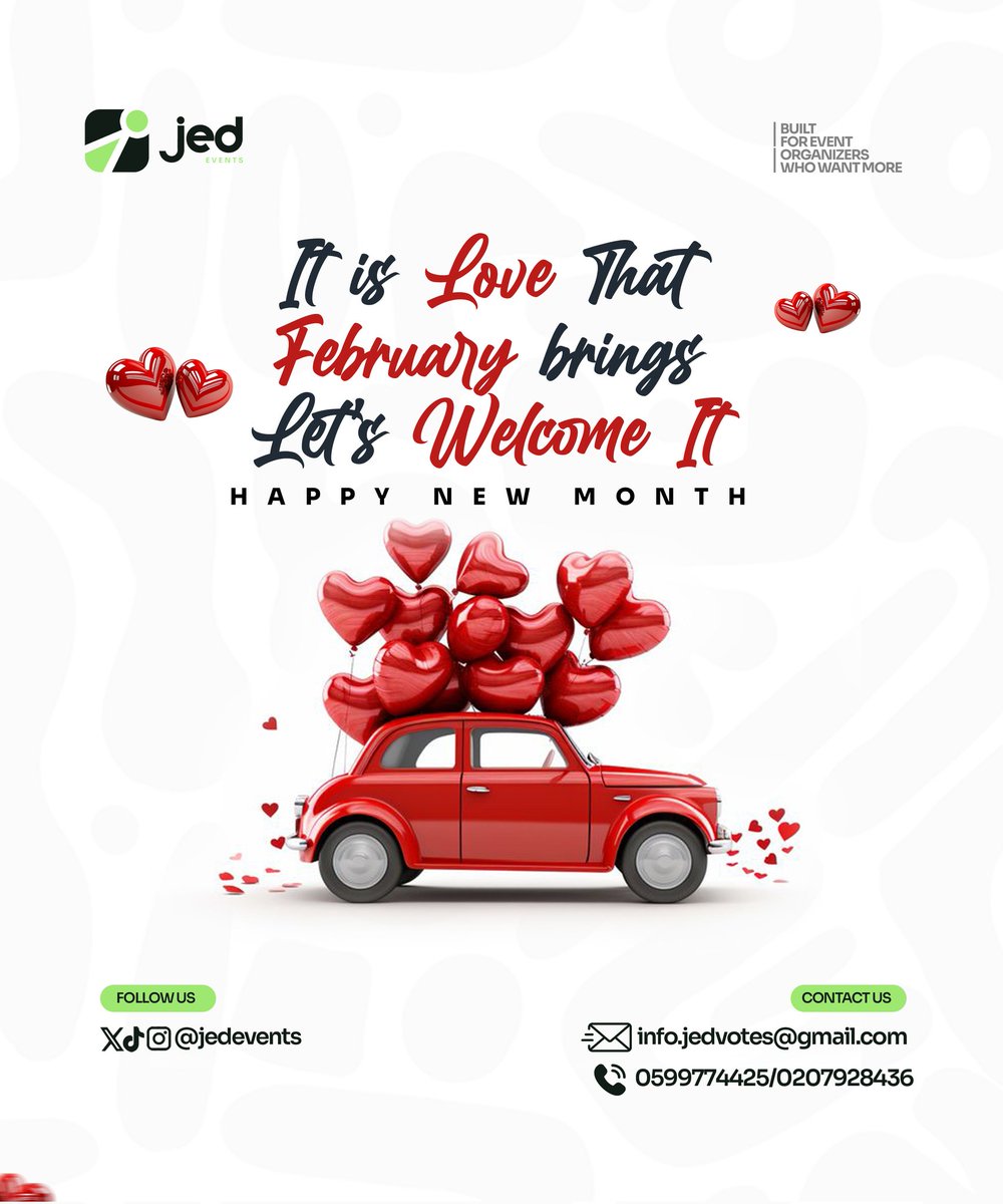 jed_event's tweet photo. Hello February ❤️✨
A new month, new moments to celebrate, and unforgettable events to create.
Let’s make every occasion count!
#HelloFebruary #NewMonthVibes #EventPlanning #EventManagers #CreatingMoments #CelebrateInStyle https://t.co/9mbJeoonqO