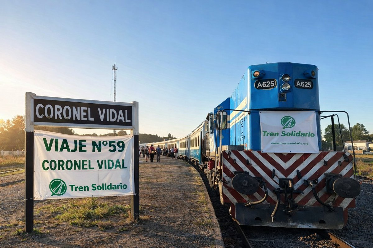 SolidarioTren's tweet photo. Falta poco para volver a ponernos en marcha.
Una nueva cruzada solidaria nos espera y cada abrazo, cada donación y cada paso cuenta.
El tren ya late… ¿te sumás? + Info https://t.co/VPbz7bKPme 💚🚆
#TrenSolidario #Viaje59 #CoronelVidal https://t.co/sCCG3n6BGN