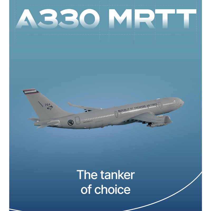 AirbusDefence's tweet photo. Meet the most advanced, combat-proven tanker: the Republic of Singapore Air Force A330 MRTT on static at Singapore Airshow 2026. In close collaboration, we have been advancing aerial refuelling operations to make them safer, faster, and more efficient. https://t.co/sqAUOQQMXf