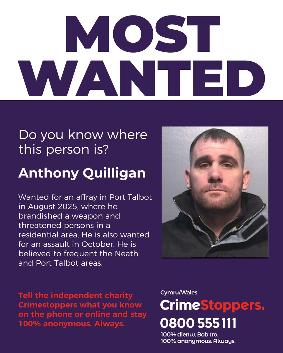 Crimestoppers Wales tweet media