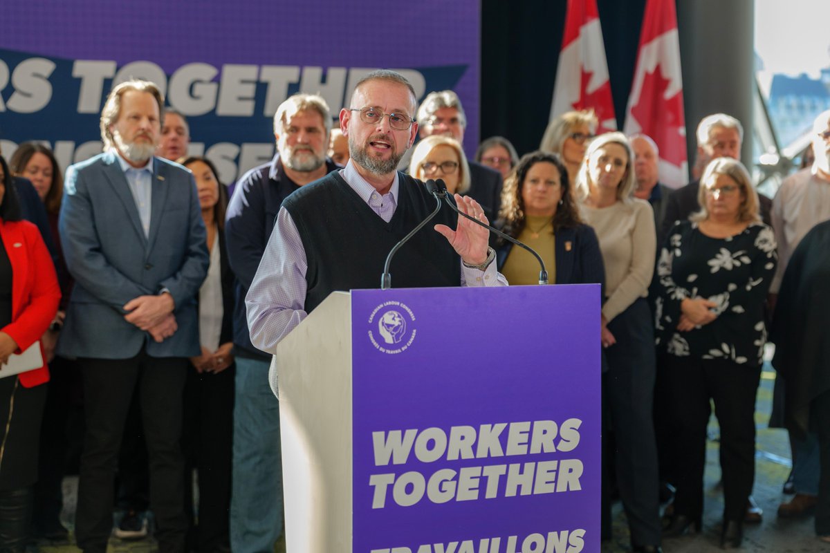 iamunioncanada's tweet photo. At the Canadian Council press conference on Parliament Hill, union leaders from across sectors sent a clear message: Canada needs a worker-centred trade strategy that protects jobs, strengthens industry, and puts workers at the table.

Read more: https://t.co/SNcJE9b2zE https://t.co/IZSBiT9sz9