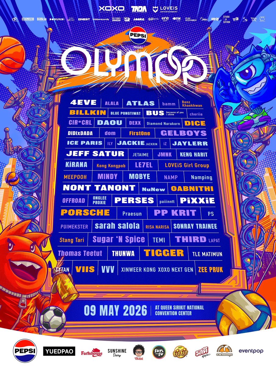🏟️ถึงเวลาแล้วของการรวมพลังเหล่า T-POP IDOLS
เพื่อร่วมกันเขียน ประวัติศาสตร์บทใหม่ บนเวทีระดับชาติ

🎖️ PEPSI Presents “OLYMPOP 2”

มหกรรมความสนุกที่ไม่ได้มีแค่คอนเสิร์ต
แต่คือศึกแห่งศักดิ์ศรีของแฟนด้อม
ดุเดือดทั้งเกมกีฬาในสนาม
จัดเต็มทั้งโชว์สุดมันส์บนเวที