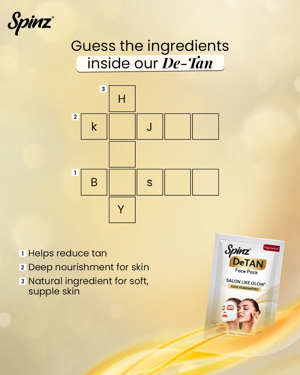 So how many were you able to guess?👀✨

[Spinz, Cavinkare, Spinz Detan face mask, No Bleach, Instant Glow, Salon Like Glow]

#spinzyourworld #spinz #cavinkare #detan #spinzdetanfacepack