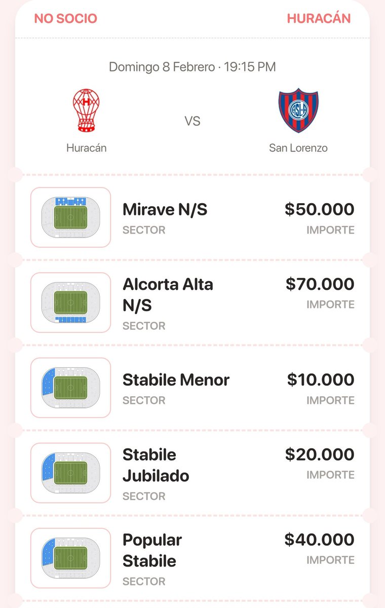 Mira lo que son esos precios para un NO SOCIO en un clásico,lo lejos que estamos de estos equipos es increíble.

Papelón de Huracán.