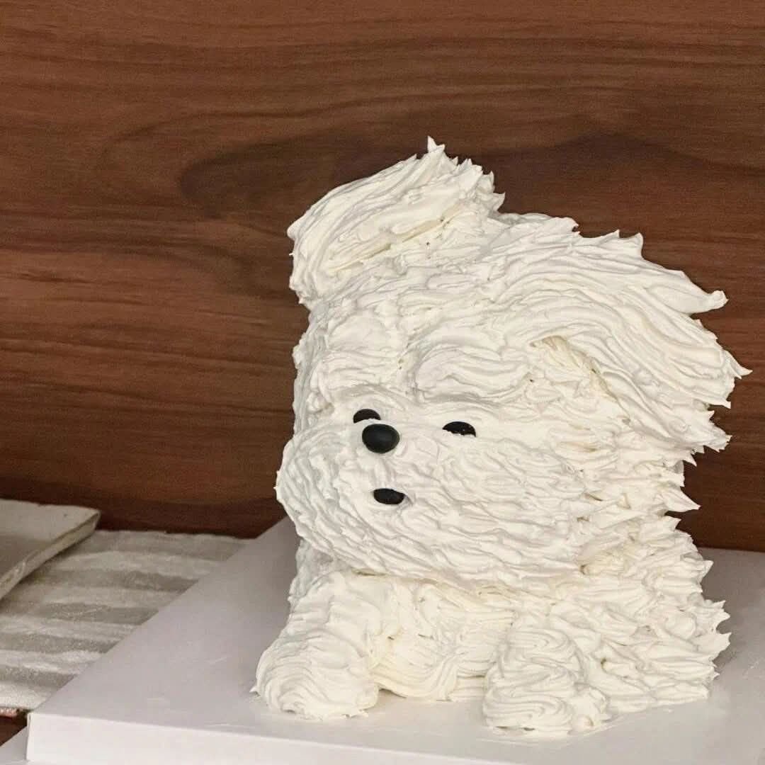 Cakes that are inspired by puppies on a windy day