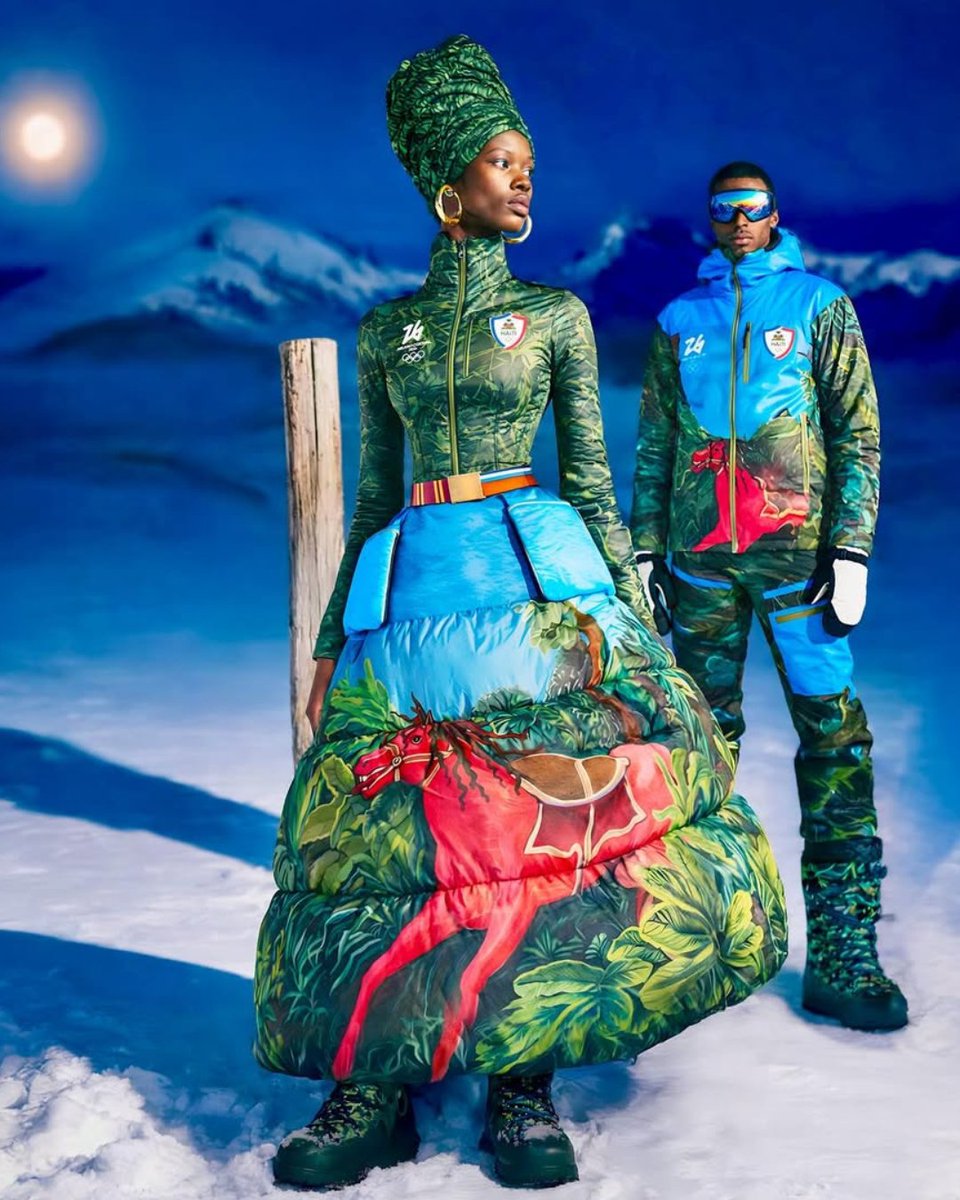 RDSca's tweet photo. Les uniformes haïtiens pour les Jeux olympiques d’hiver Milano Cortina 2026 sont INCROYABLES. (créés par stellajean_sj_/IG) https://t.co/GH5zCUvPCm