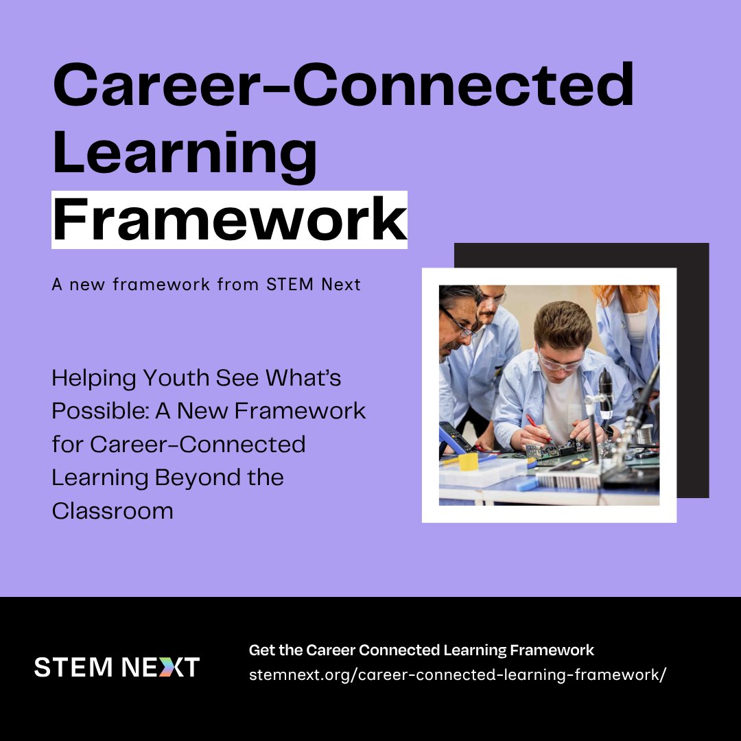 Afterschool and summer programs spark curiosity in STEM. The @stemnext Career-Connected Learning Framework helps turn that spark into future career pathways.  Explore tools and training recordings to bring career-connected learning to your program: bit.ly/cclframework