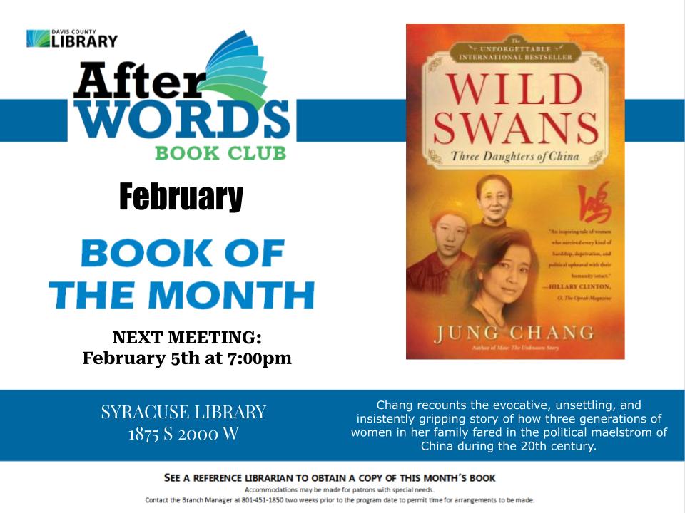 Tonight at 5 pm, watch a virtual chat with author Vanessa Riley. Register at libraryc.org/daviscountylib…
Join us at 7 pm at the Syracuse Branch for After Words.
