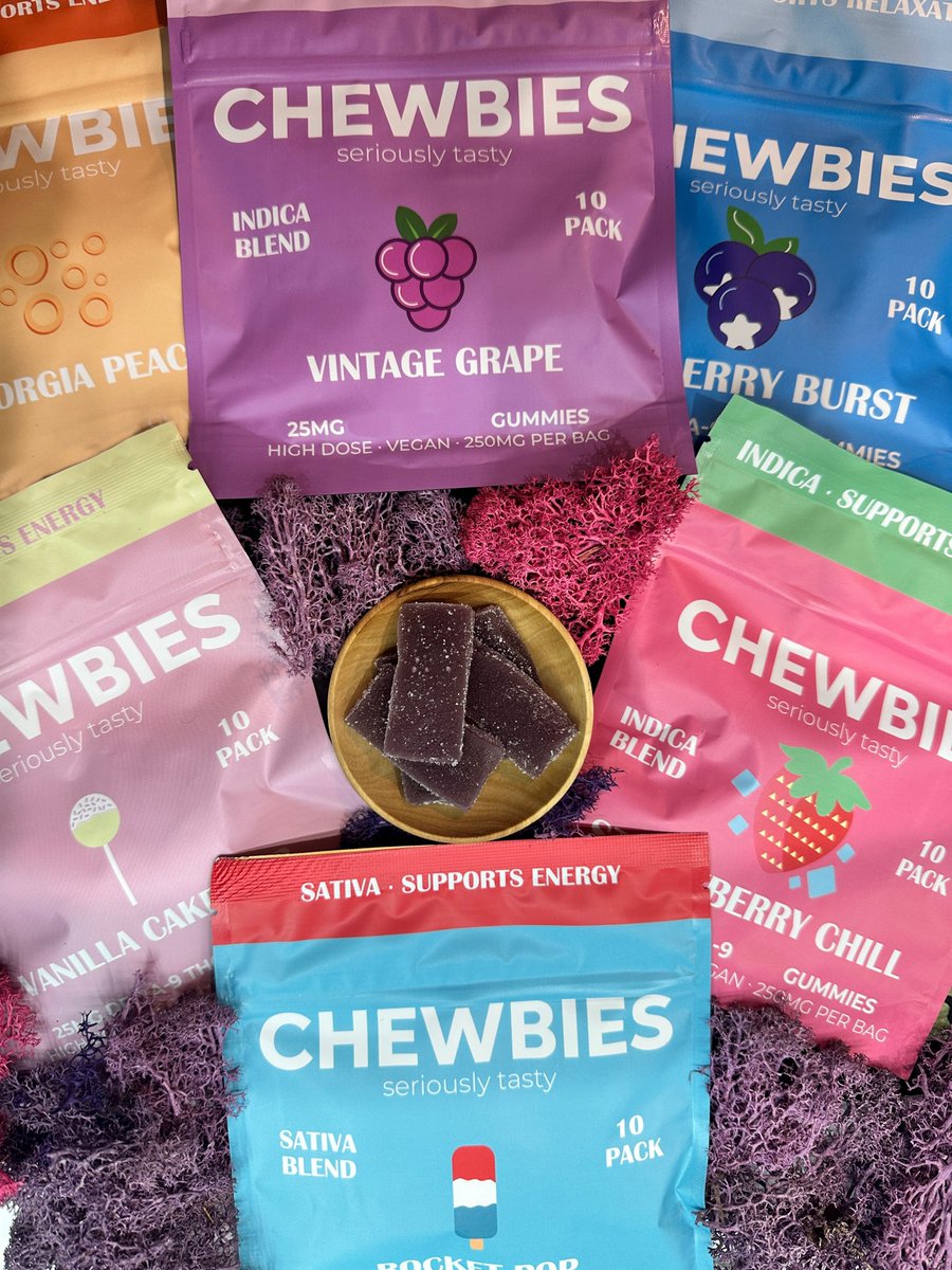 Discover the seriously tasty world of Chewbies! 🍇🍓🍑 From Vintage Grape to Rocket Pop, these vegan gummies are crafted for flavor and quality you can trust. 

Which flavor are you trying first?