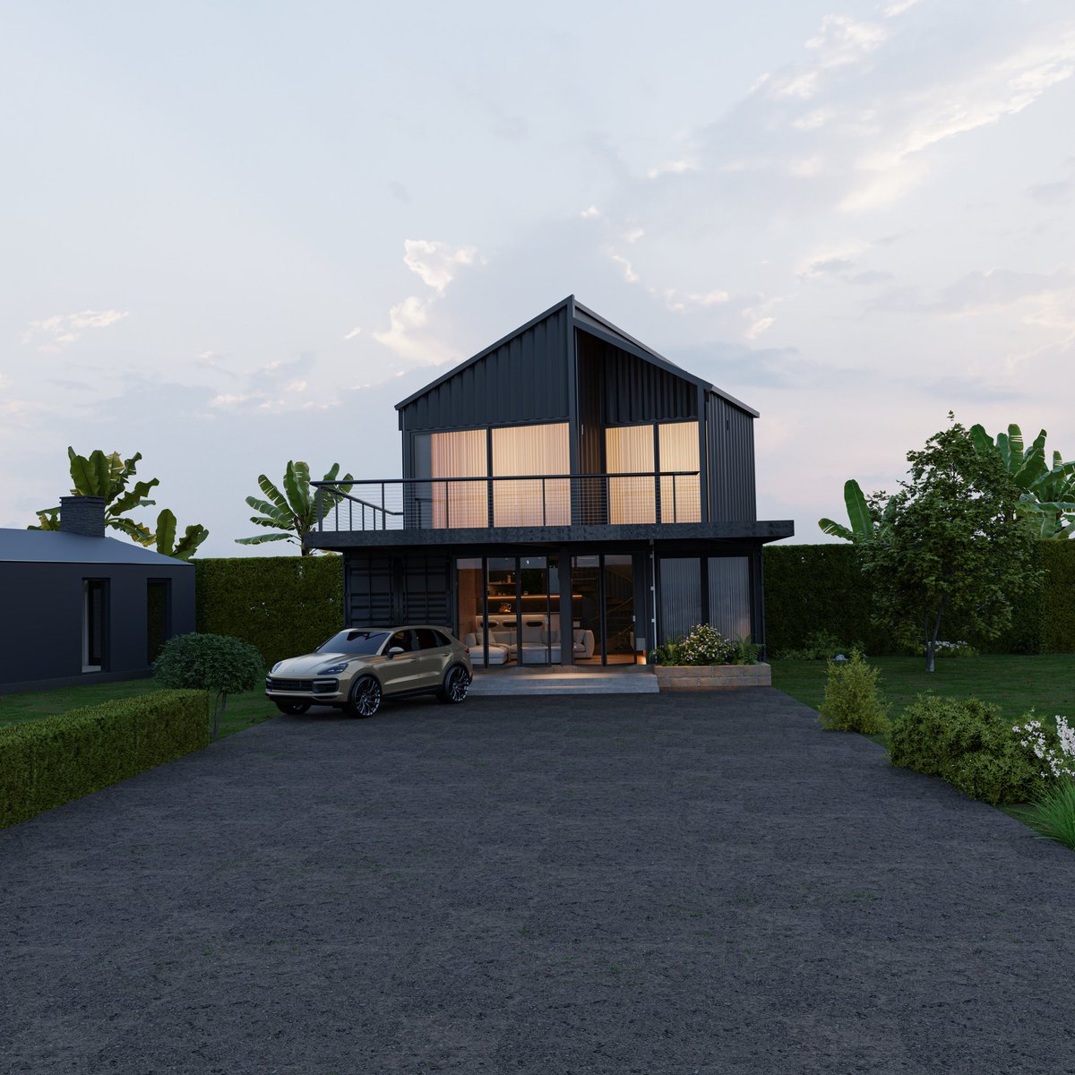 ThalloInc's tweet photo. Sometimes, the best projects begin with a change of heart. In 2025, a client came to our showroom for panels but left with a new dream: a container home, inspired by our own container-built showroom.

His vision: a guest house in the heart of Limuru. Our challenge: A tight budget, maximizing both space and views on a compact site. Our solution? Two 20ft containers form the foundation, connected by a central living space. The upper bedrooms are intentionally tilted, framing panoramic farm vistas like a living work of art.

What do you think of this fusion of industrial design and natural beauty?