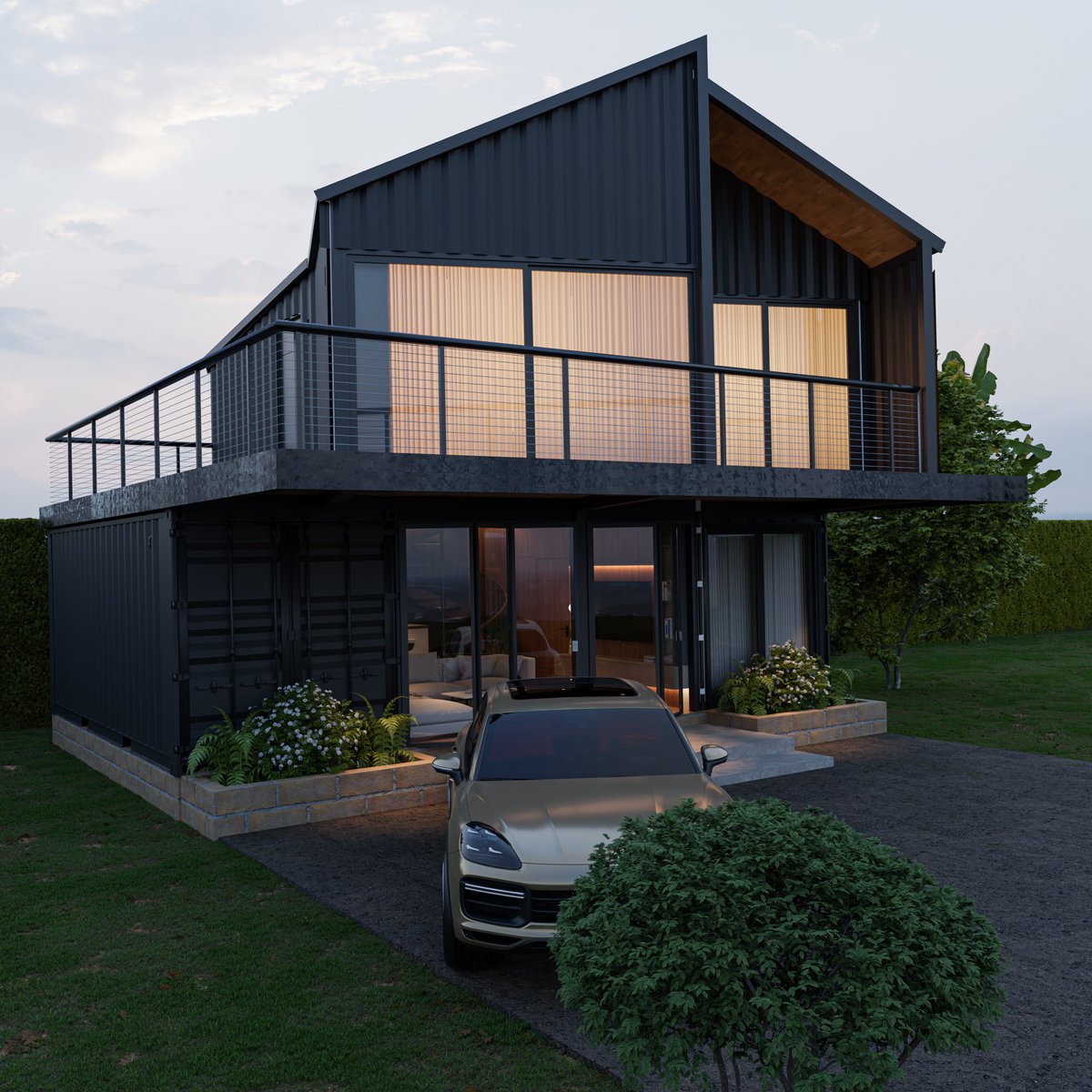 ThalloInc's tweet photo. Sometimes, the best projects begin with a change of heart. In 2025, a client came to our showroom for panels but left with a new dream: a container home, inspired by our own container-built showroom.

His vision: a guest house in the heart of Limuru. Our challenge: A tight budget, maximizing both space and views on a compact site. Our solution? Two 20ft containers form the foundation, connected by a central living space. The upper bedrooms are intentionally tilted, framing panoramic farm vistas like a living work of art.

What do you think of this fusion of industrial design and natural beauty?