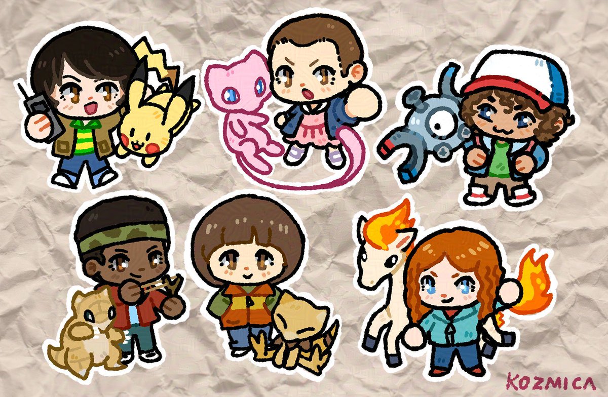 I'm rewatching the first seasons, Stranger Things was soooo good then, and so I made them pokemon trainers just because I could 

#StrangerThings #Pokemon #fanart #cuteArt