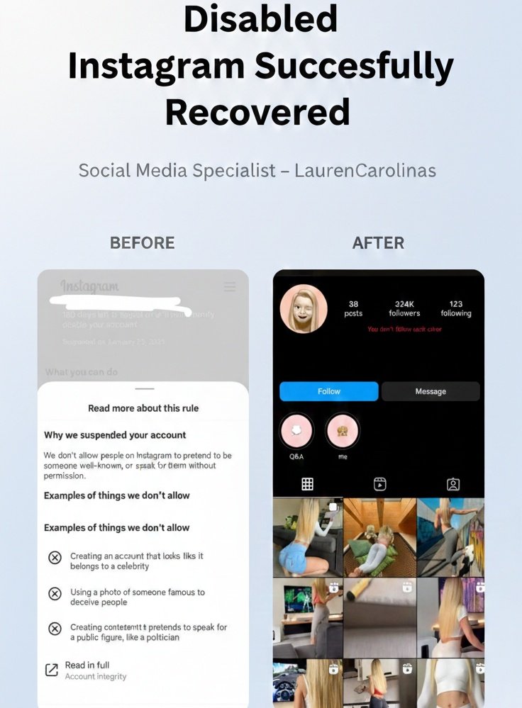 Another disabled instagram account successfully got recovered❤

Type: Account integrity