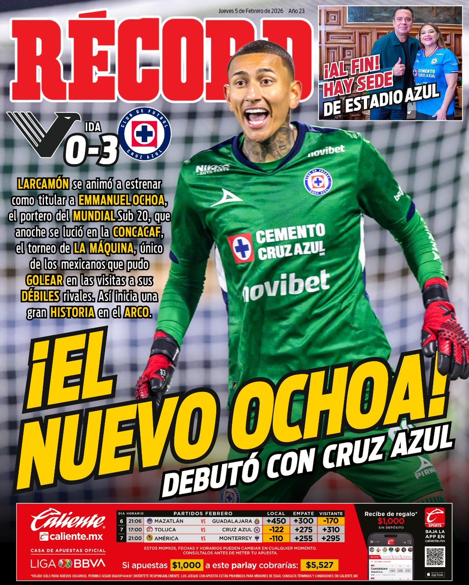 #HoyEnTuRÉCORD

¡EL NUEVO OCHOA!

Emmanuel Ochoa debutó con Cruz Azul, en un duelo brillante para La Máquina de Larcamón

El juvenil mexicano arrancó una historia que pinta grande bajo el marco

record.com.mx/historia/porta…